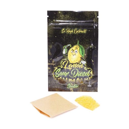 So High Extracts - Lemon Sour Diesel Shatter (1g)